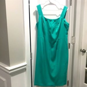 MAYA BROOKE turquoise strapped dress with jewels size 12 NWOT